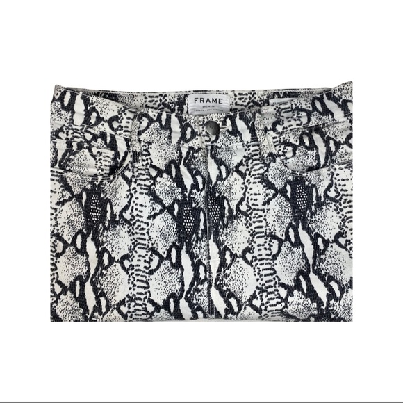 Frame denim - Cigarette Fit in black, grey and white snake print - Picture 4 of 5